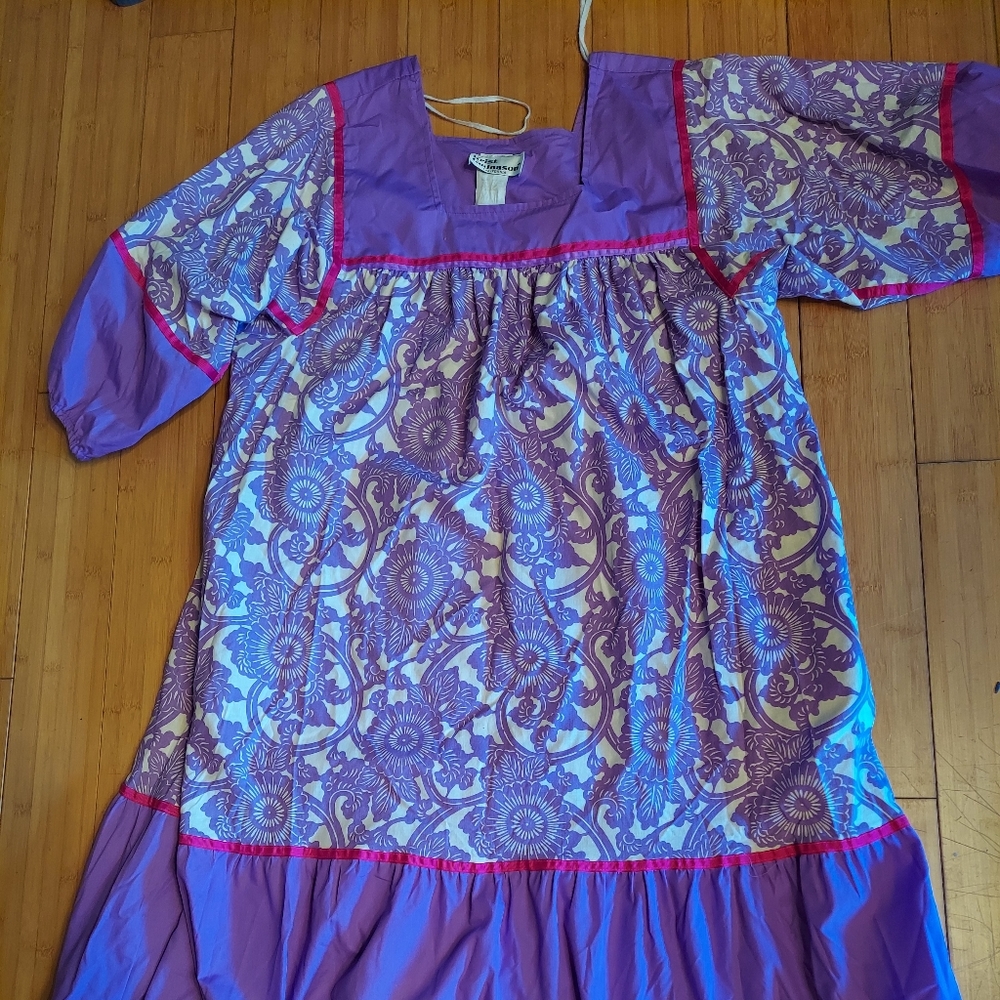 Krist Gudnason purple fantasy patio dress 80s lrg